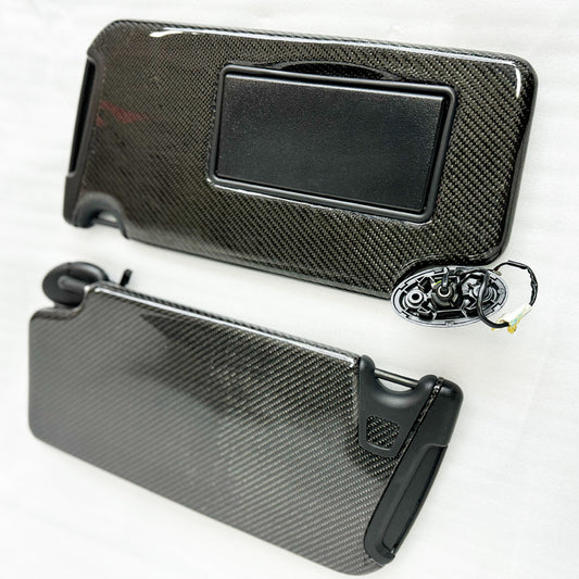 2015 - 24 Charger Carbon Fiber Sun Visors Replacements (Pair) - Illuminated