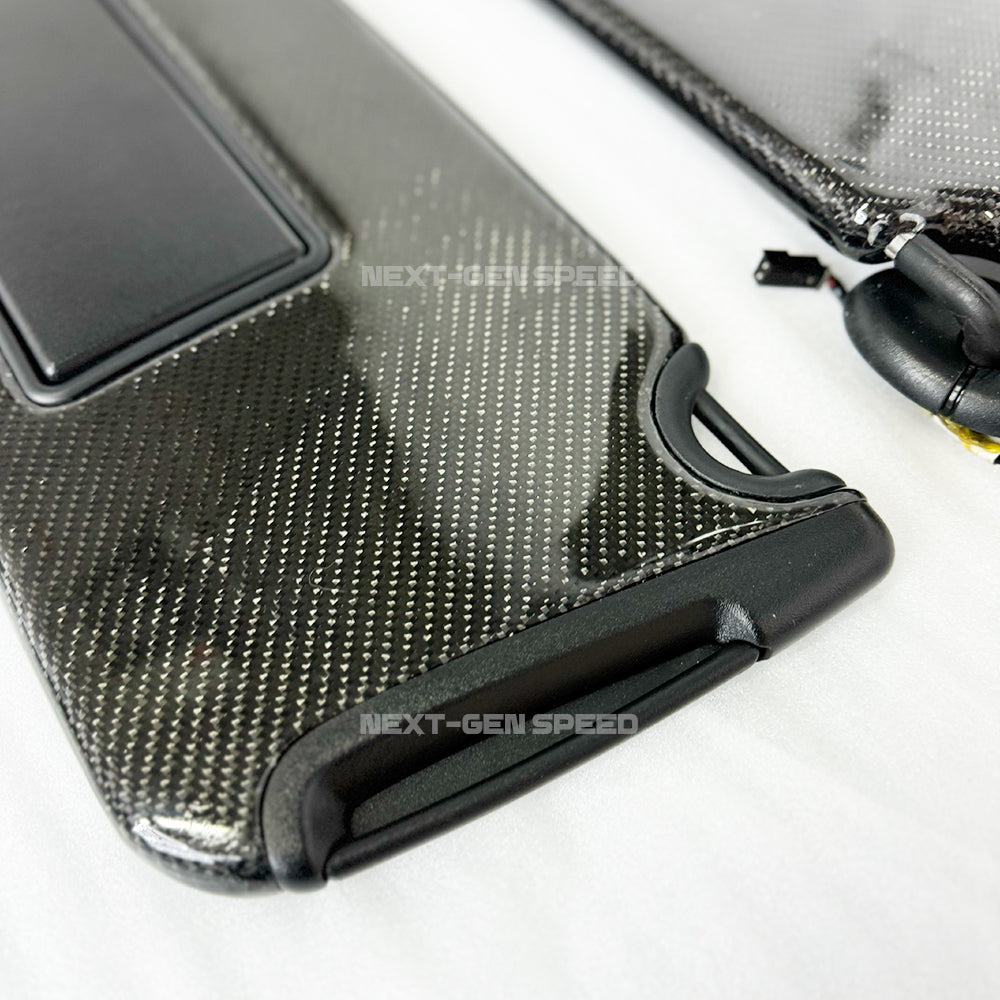 2015 - 24 Charger Carbon Fiber Sun Visors Replacements (Pair) - Illuminated
