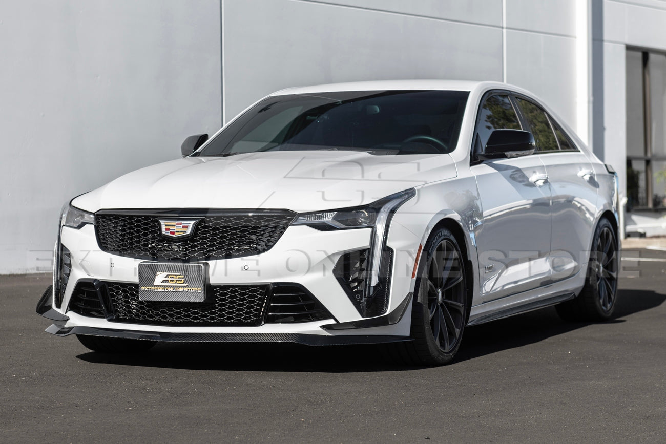 2020+ Cadillac CT4-V Blackwing Front Splitter, Canards, and Side Skirts