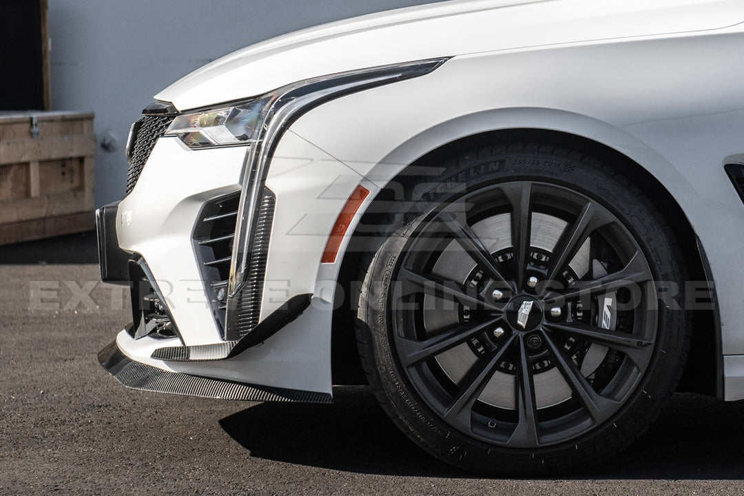 2020+ Cadillac CT4-V Blackwing Front Splitter, Canards, and Side Skirts
