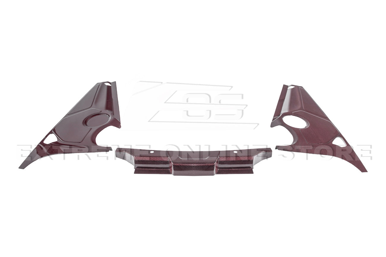 C8 Corvette Coupe Carbon Fiber Engine Bay Panel Cover Kit (3-Piece Version)