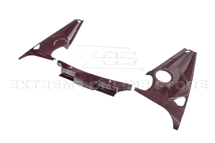C8 Corvette Coupe Carbon Fiber Engine Bay Panel Cover Kit (3-Piece Version)
