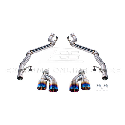 2024+ Mustang GT S650 Muffler Delete Axel Back Quad Tips Exhaust