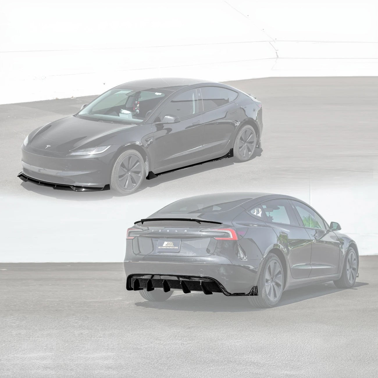 2024+ Tesla Model 3 Highland Gloss Black Performance Body Kit