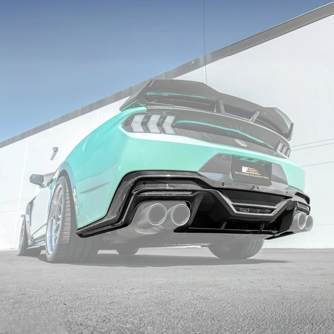 2024+ Mustang S650 Dark Horse Style Dry Carbon Fiber Rear Bumper Diffuser