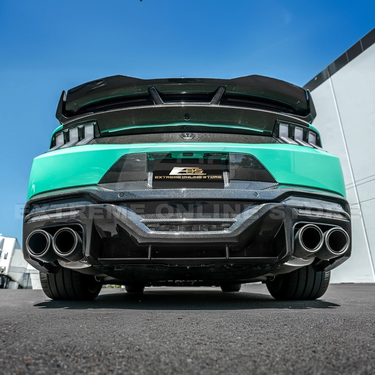 2024+ Mustang S650 Dark Horse Style Dry Carbon Fiber Rear Bumper Diffuser