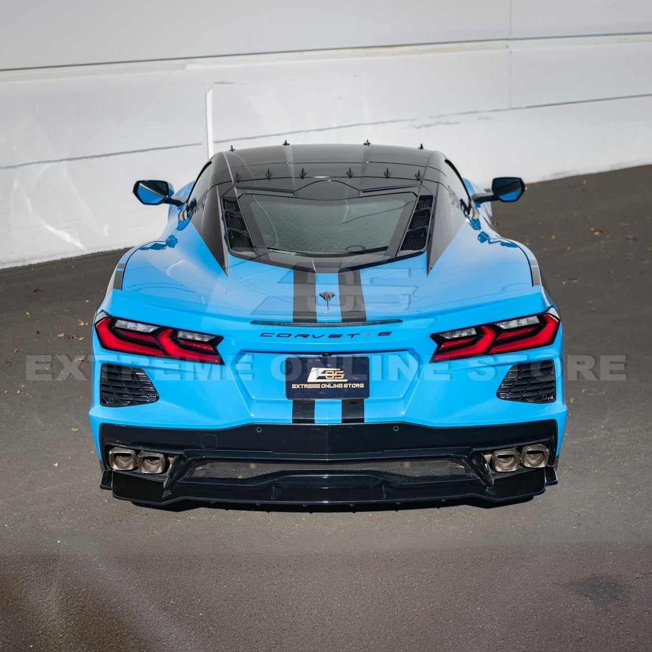 C8 Corvette Stingray Gloss Black Rear Bumper Add-On Diffuser Lip