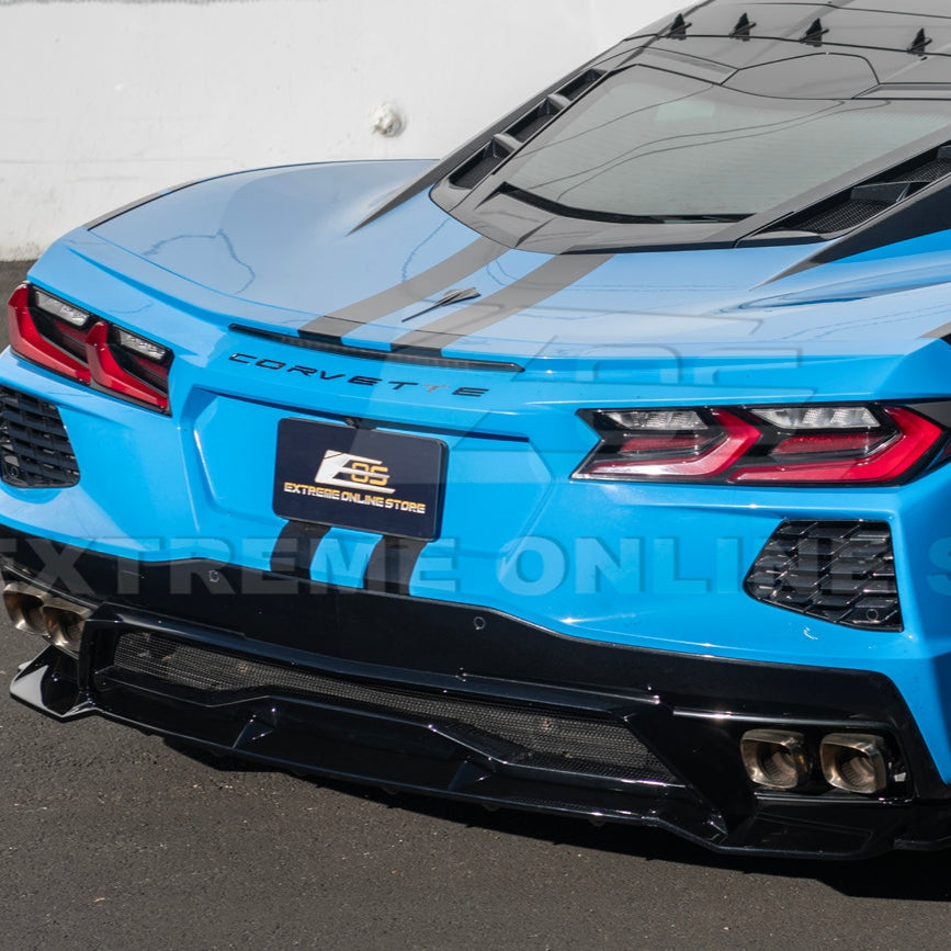 C8 Corvette Stingray Gloss Black Rear Bumper Add-On Diffuser Lip