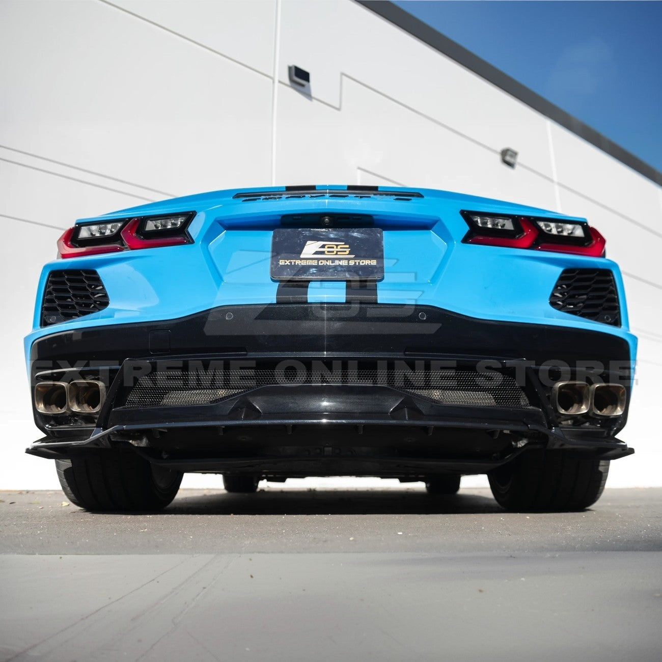 C8 Corvette Stingray Gloss Black Rear Bumper Add-On Diffuser Lip