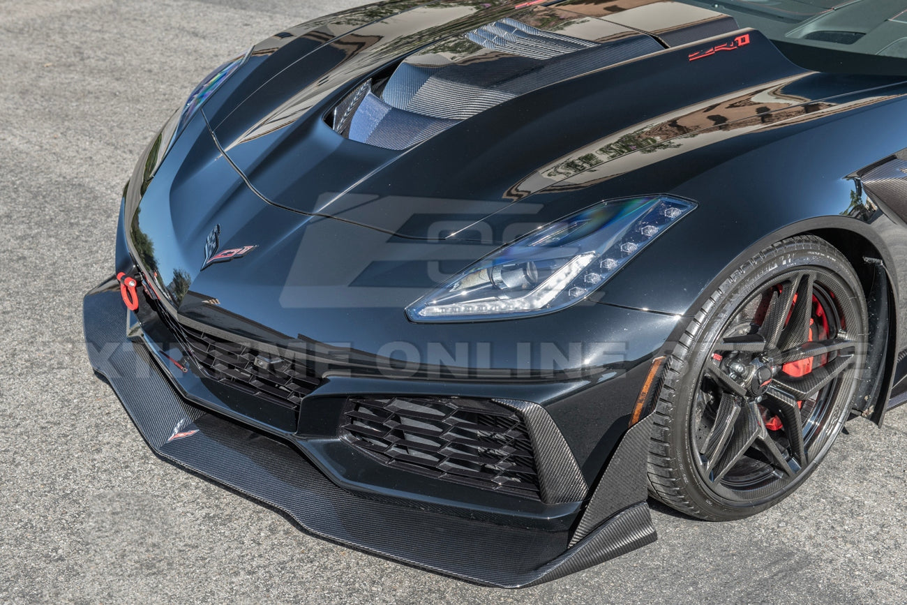 2014 - 19 C7 ZR1 Corvette Carbon Fiber Front Splitter Side Winglet Extension