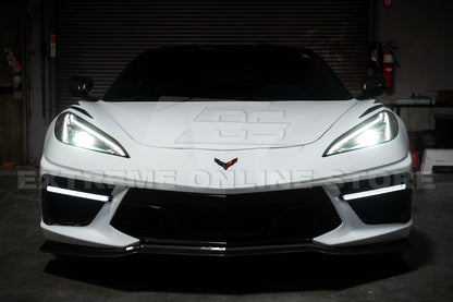 C8 Corvette Stingray Carbon Fiber LED DRL Grille Bezel Inserts