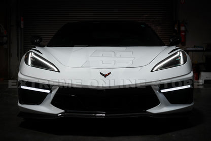 C8 Corvette Stingray Carbon Fiber LED DRL Grille Bezel Inserts