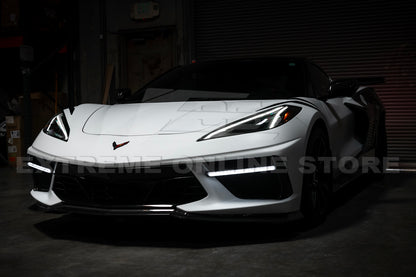 C8 Corvette Stingray Carbon Fiber LED DRL Grille Bezel Inserts