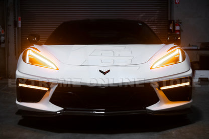 C8 Corvette Stingray Carbon Fiber LED DRL Grille Bezel Inserts