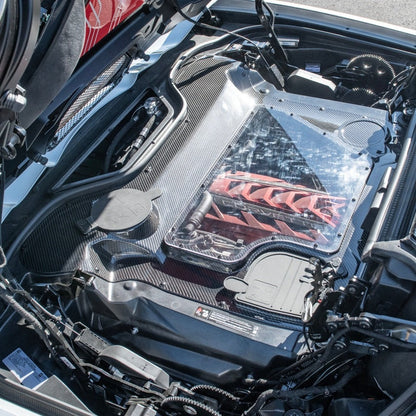 C8 Corvette HTC Carbon Fiber Engine Bay Panel Cover