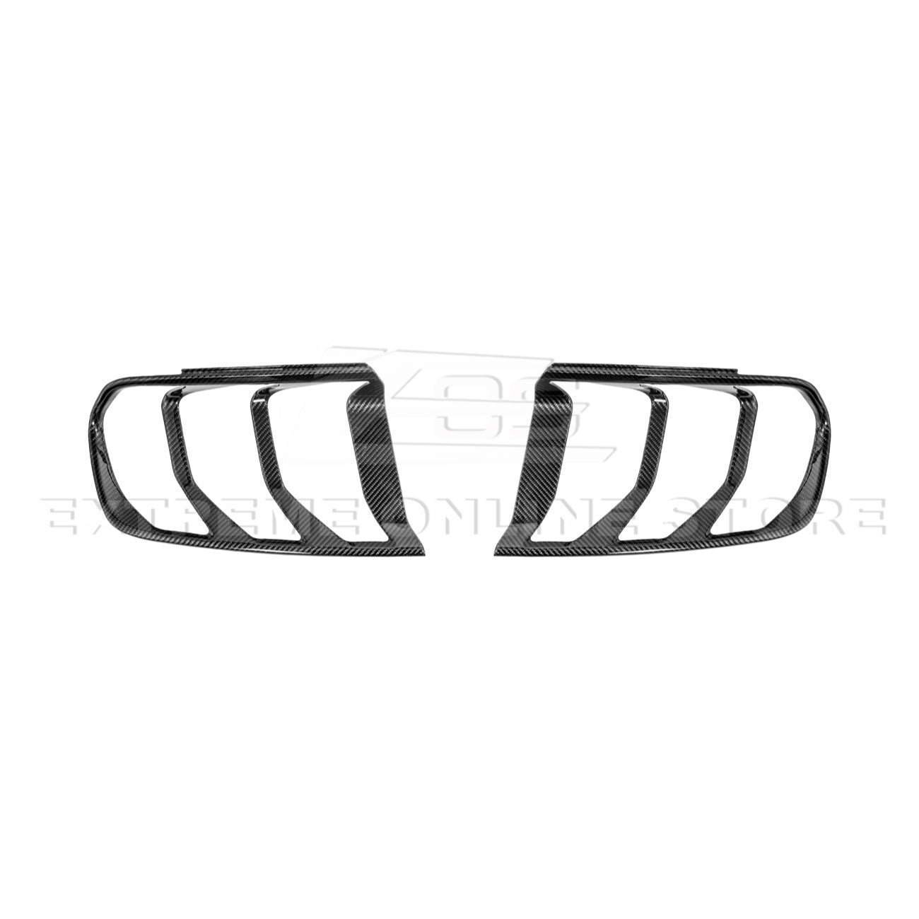 2018 - 23 Mustang Carbon Fiber Rear Tail Light Trim Bezel Cover