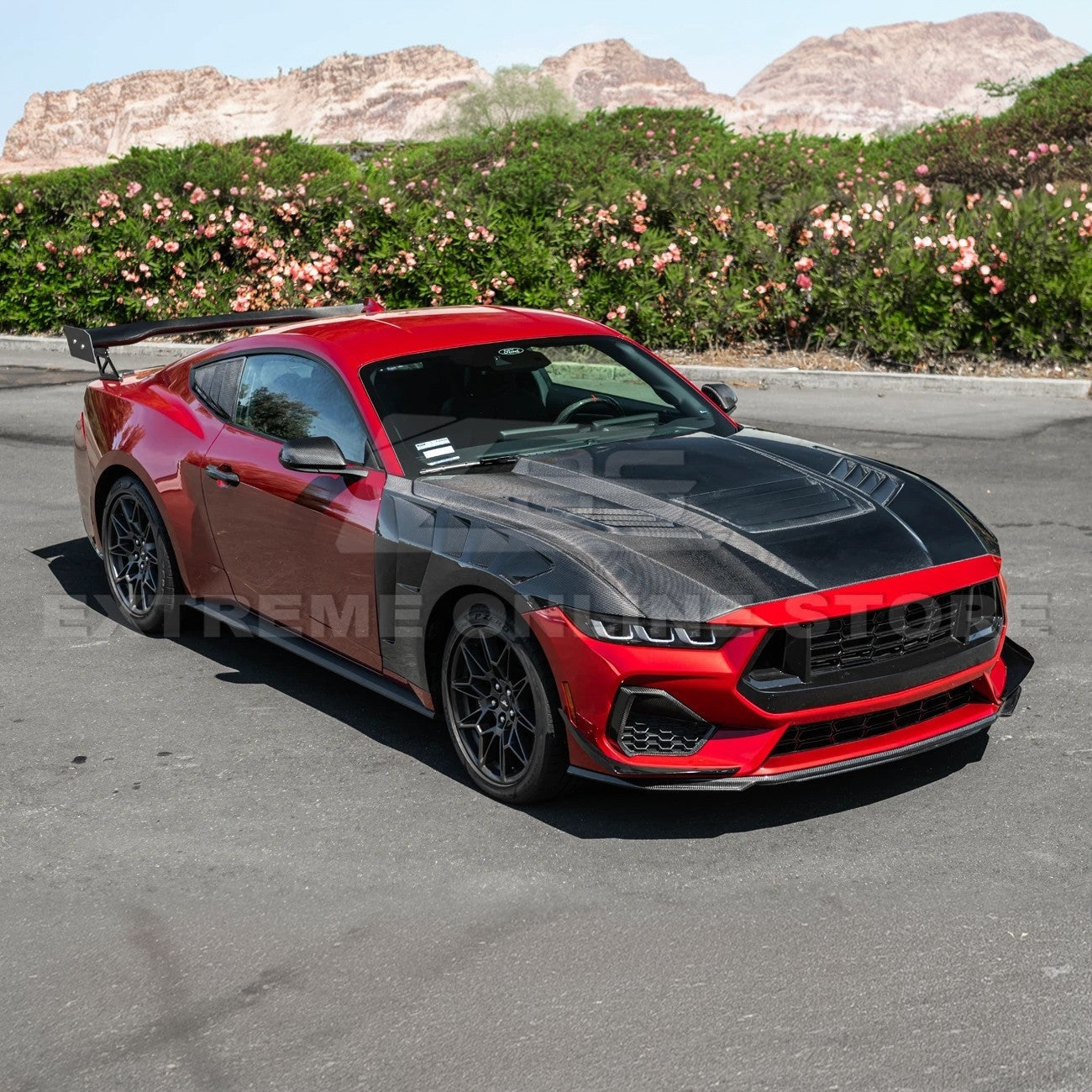 2024+ Mustang S650 Super Snake Style Carbon Fiber Front Hood