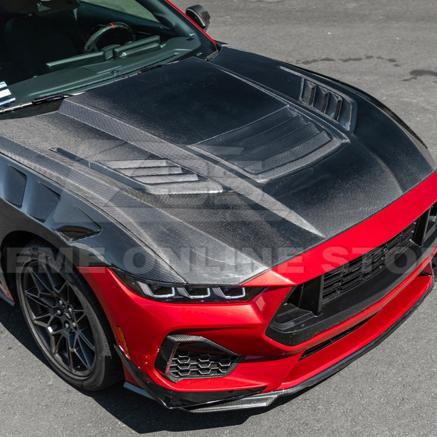 2024+ Mustang S650 Super Snake Style Carbon Fiber Front Hood
