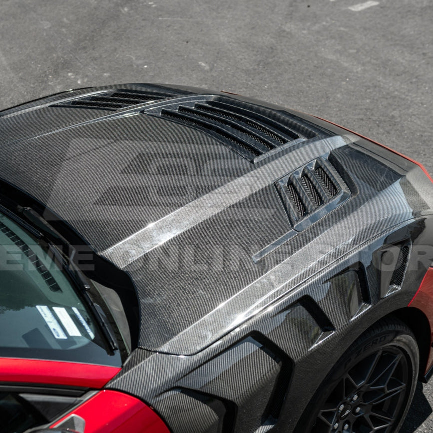 2024+ Mustang S650 Super Snake Style Carbon Fiber Front Hood