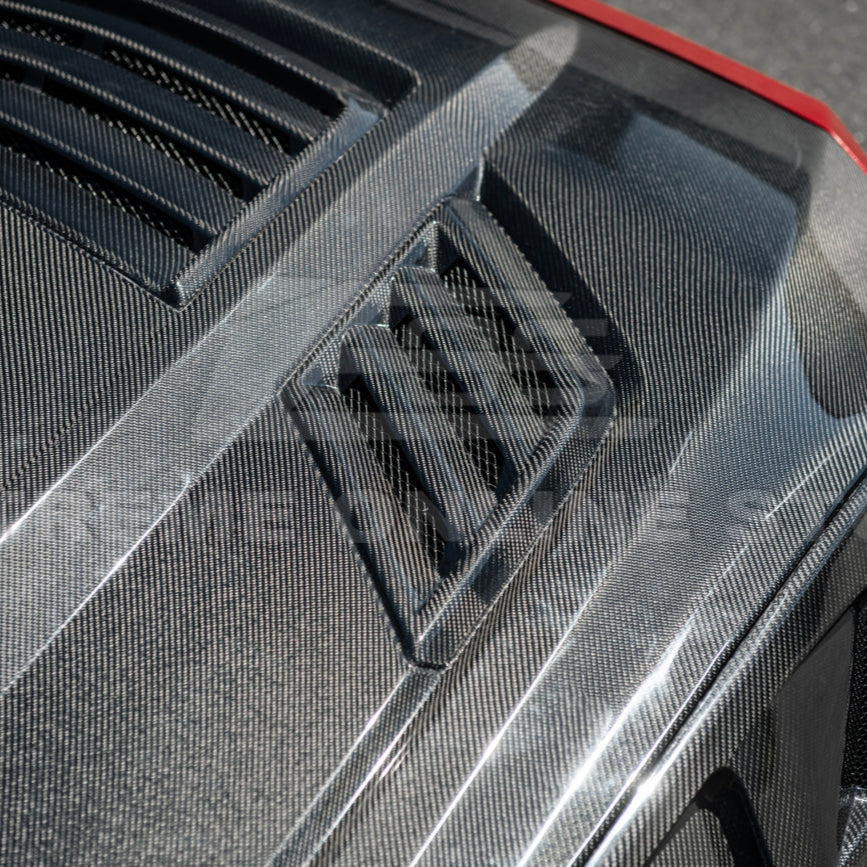 2024+ Mustang S650 Super Snake Style Carbon Fiber Front Hood