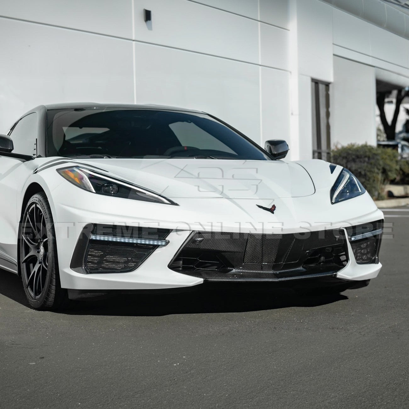 C8 Corvette Stingray Carbon Fiber LED DRL Grille Bezel Inserts