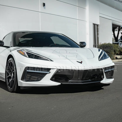 C8 Corvette Stingray Carbon Fiber LED DRL Grille Bezel Inserts