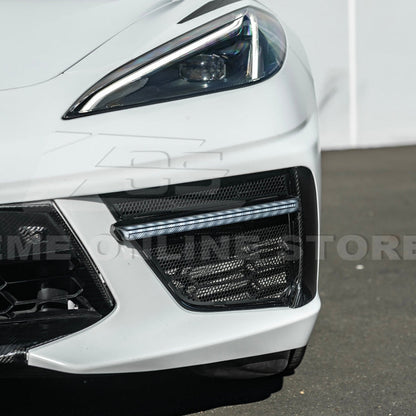 C8 Corvette Stingray Carbon Fiber LED DRL Grille Bezel Inserts