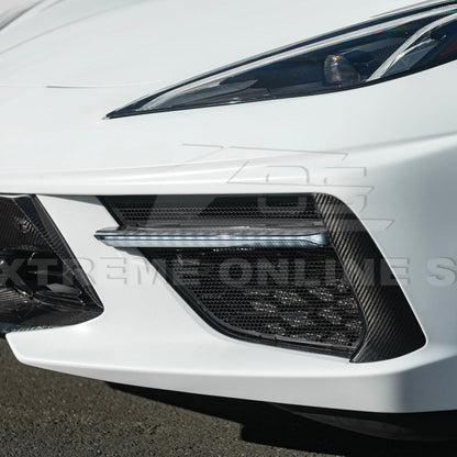 C8 Corvette Stingray Carbon Fiber LED DRL Grille Bezel Inserts