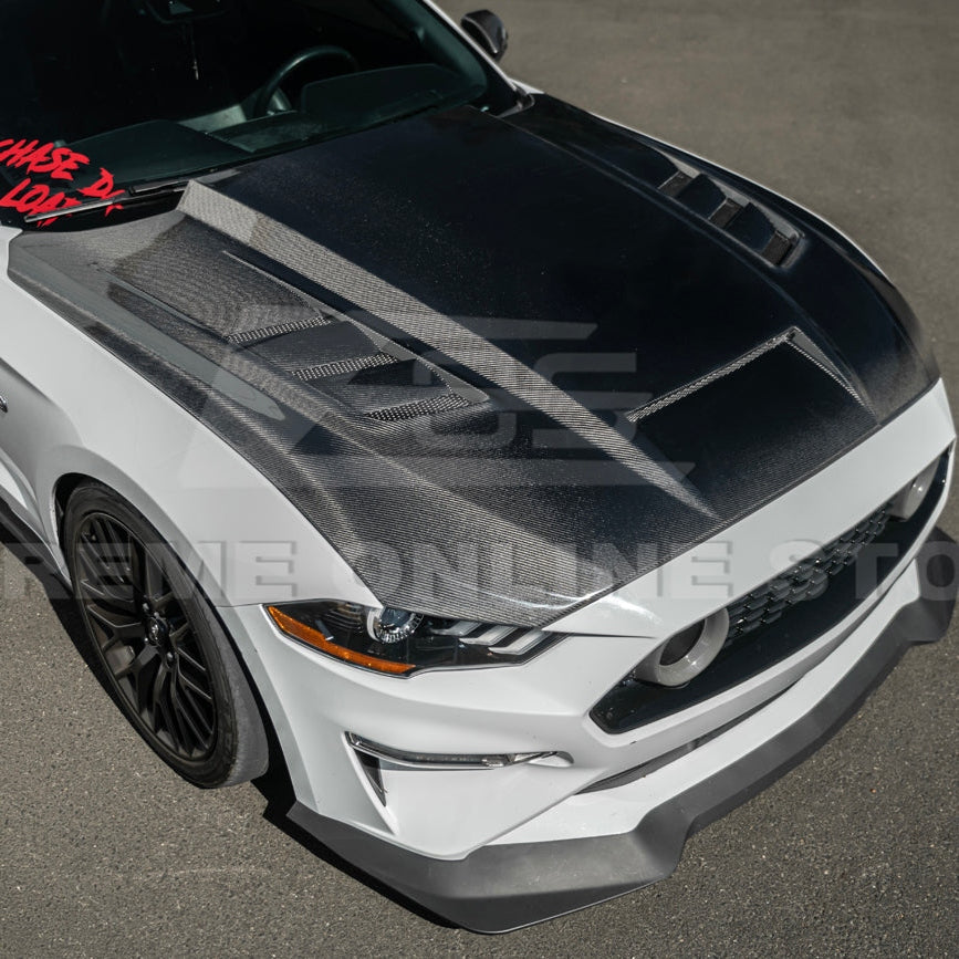 2018 - 23 Mustang Terminator Style Front Vented Bumper Hood