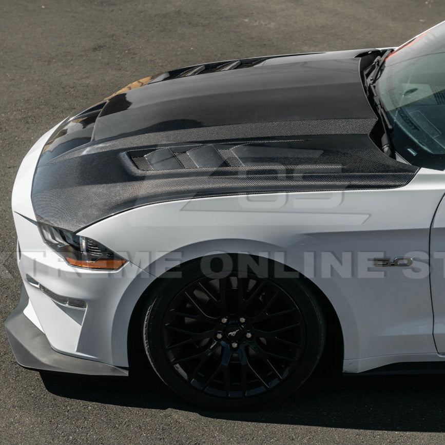 2018 - 23 Mustang Terminator Style Front Vented Bumper Hood
