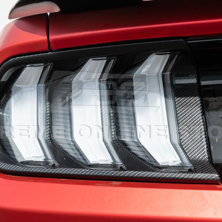 2018 - 23 Mustang Carbon Fiber Rear Tail Light Trim Bezel Cover