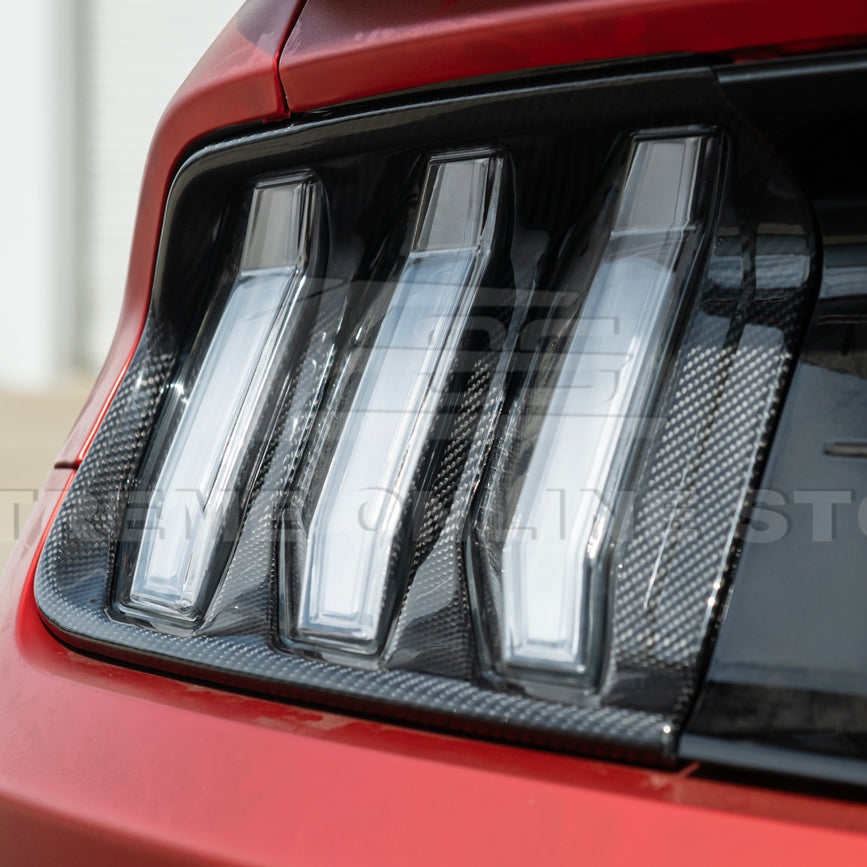 2018 - 23 Mustang Carbon Fiber Rear Tail Light Trim Bezel Cover