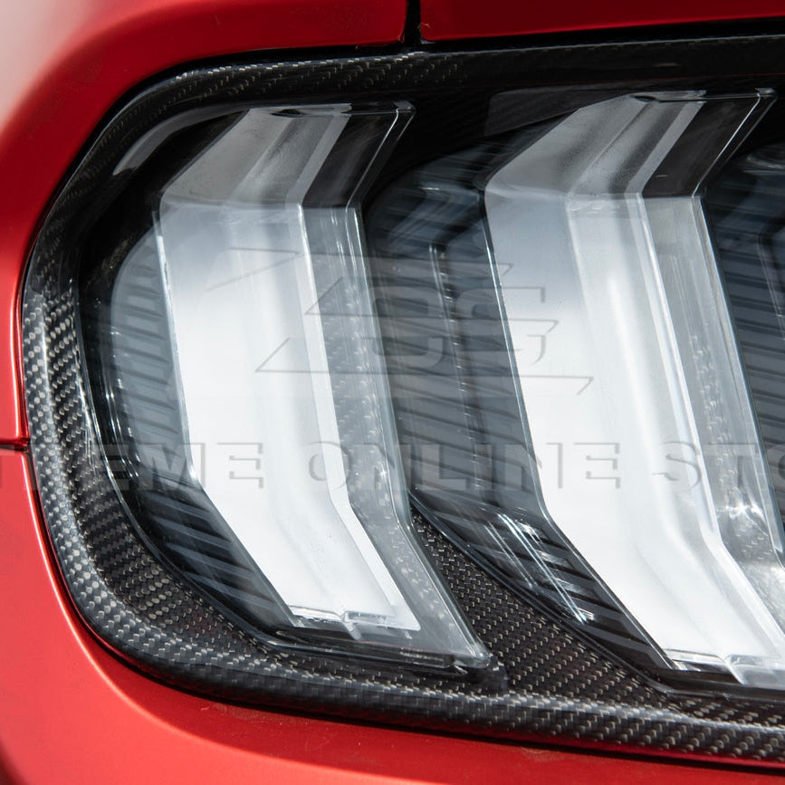 2018 - 23 Mustang Carbon Fiber Rear Tail Light Trim Bezel Cover