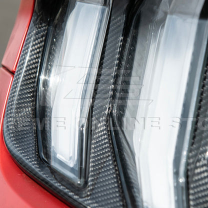 2018 - 23 Mustang Carbon Fiber Rear Tail Light Trim Bezel Cover