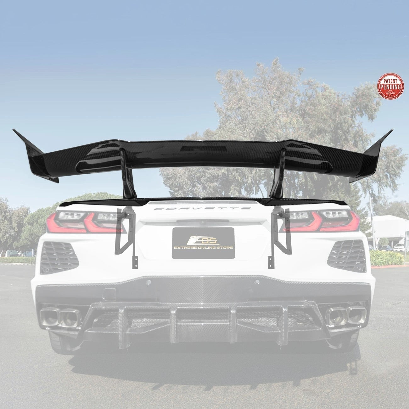 C8 Corvette Stingray Carbon Fiber ZR1 Rear High Wing Spoiler