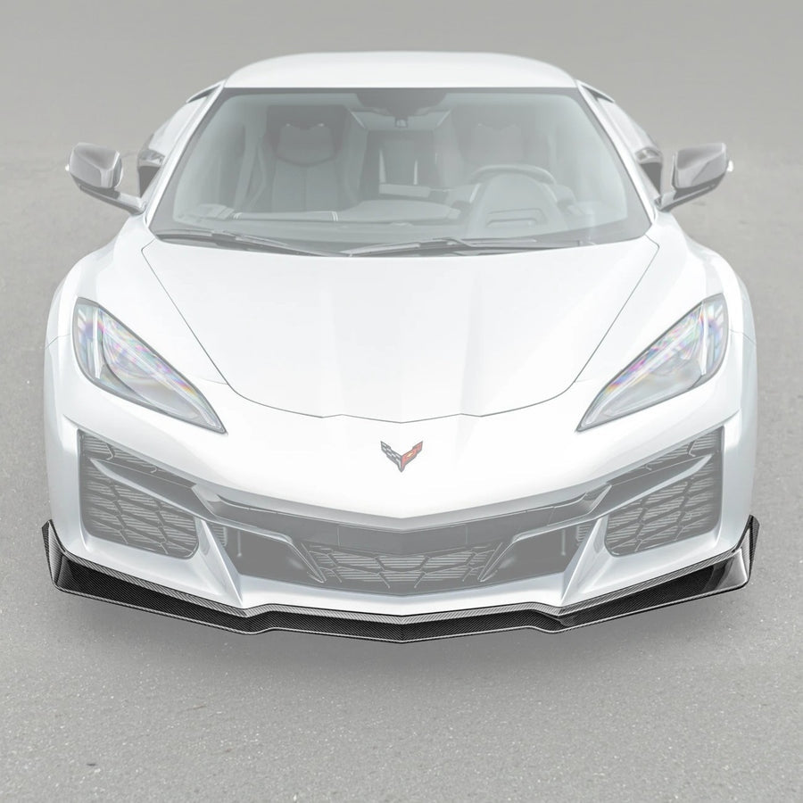 C8 Corvette Z06 Z07 Carbon Fiber Extended One-Piece Front Splitter