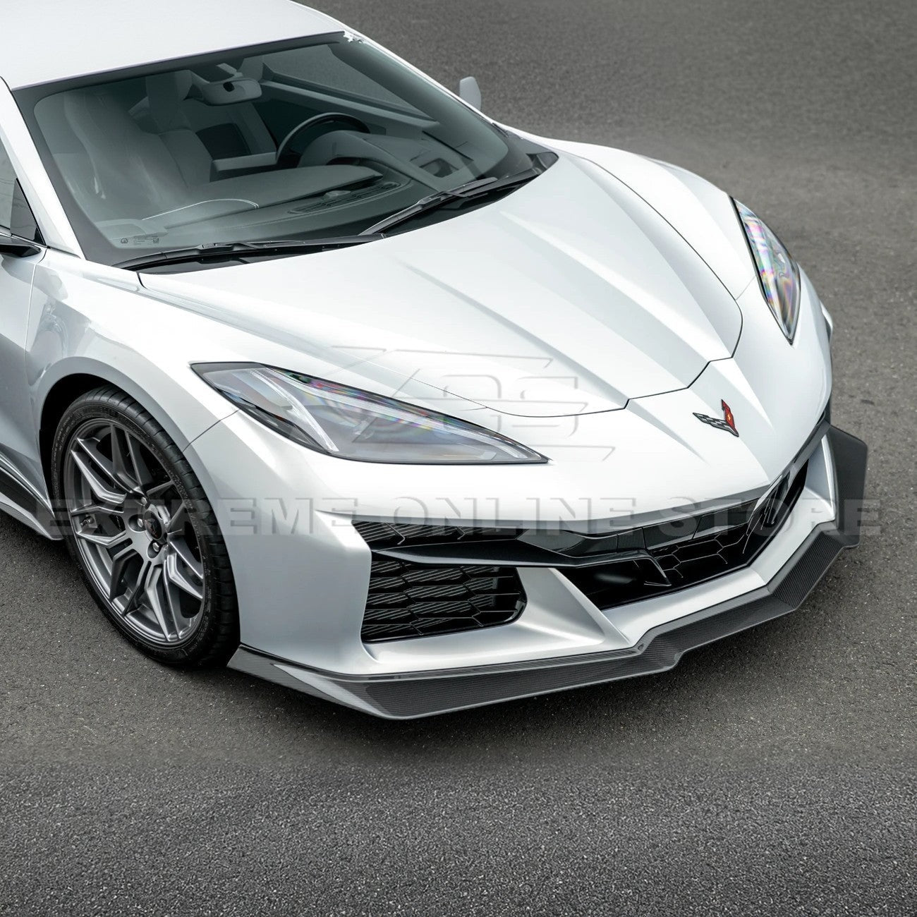 C8 Corvette Z06 Z07 Carbon Fiber Extended One-Piece Front Splitter