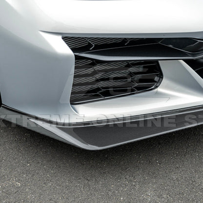 C8 Corvette Z06 Z07 Carbon Fiber Extended One-Piece Front Splitter