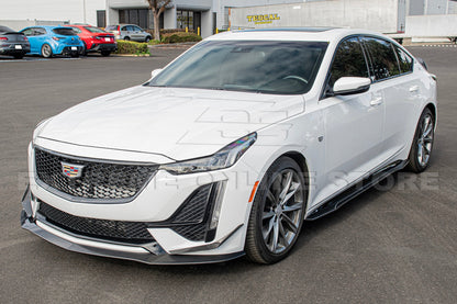 2020 - 24 Cadillac CT5-V Blackwing Style Carbon Fiber Front Splitter with Canards