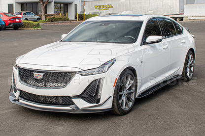 2020 - 24 Cadillac CT5-V Blackwing Style Carbon Fiber Splitter and Side Skirts