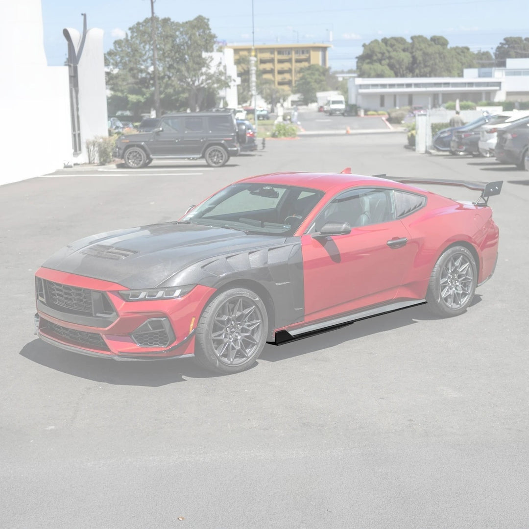 2024+ Mustang S650 GT500 Style Gloss Black Add-On Side Skirts
