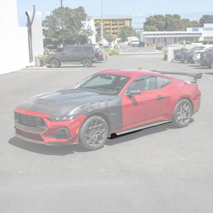 2024+ Mustang S650 GT500 Style Gloss Black Add-On Side Skirts