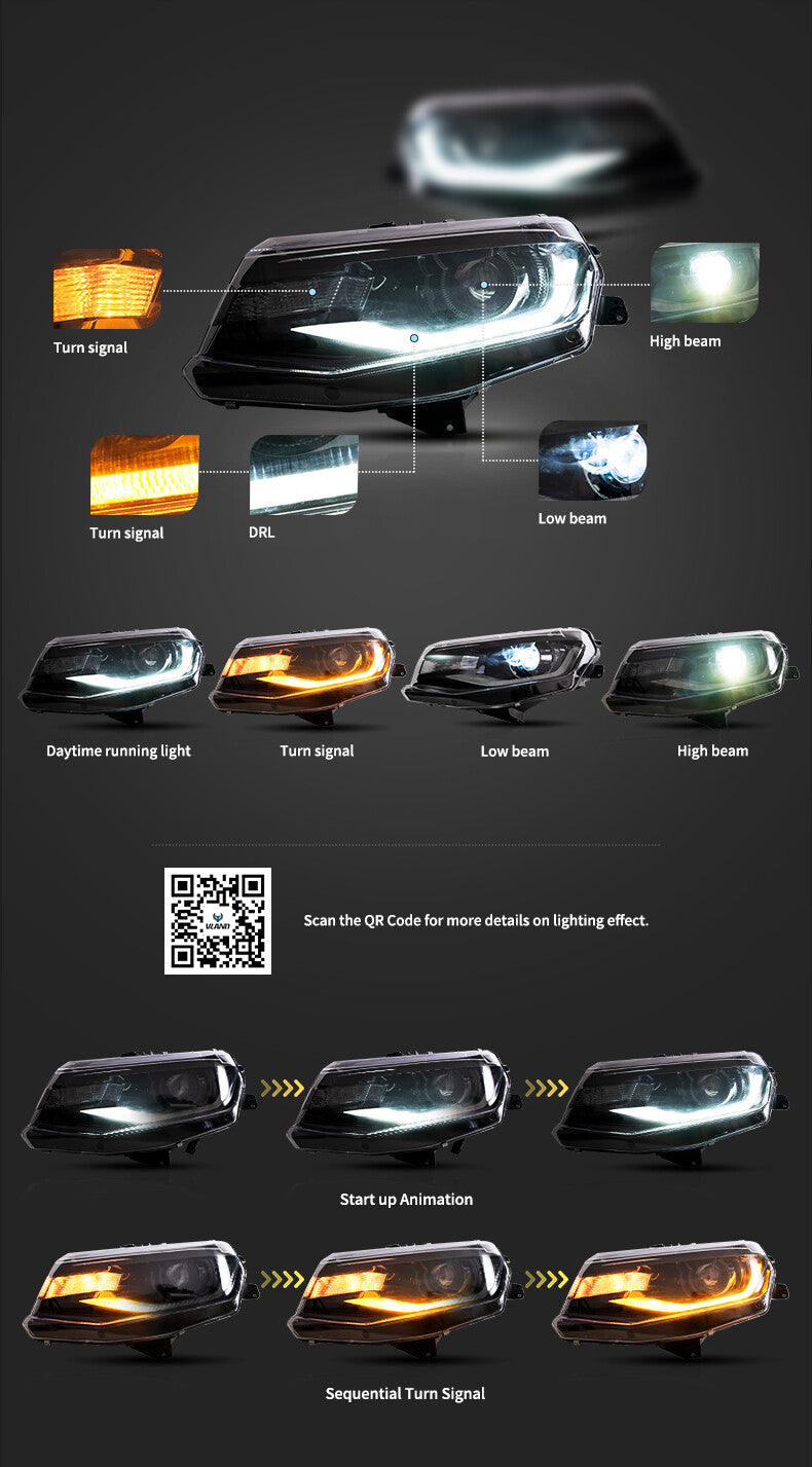 2016 - 18 Chevy Camaro LED Projector Headlights