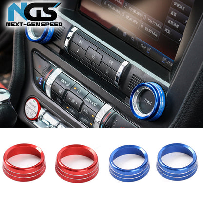 2015 - 23 Mustang Colored Aluminum Interior Knobs Trim Cover Kit
