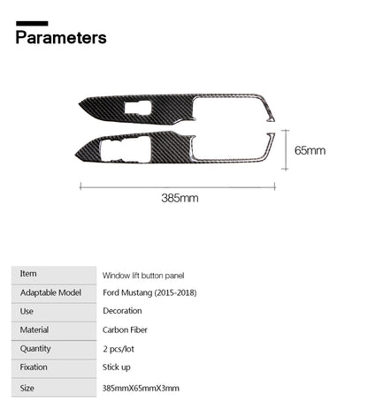 2015 - 24 Mustang Carbon Fiber Window Switch Panel Covers