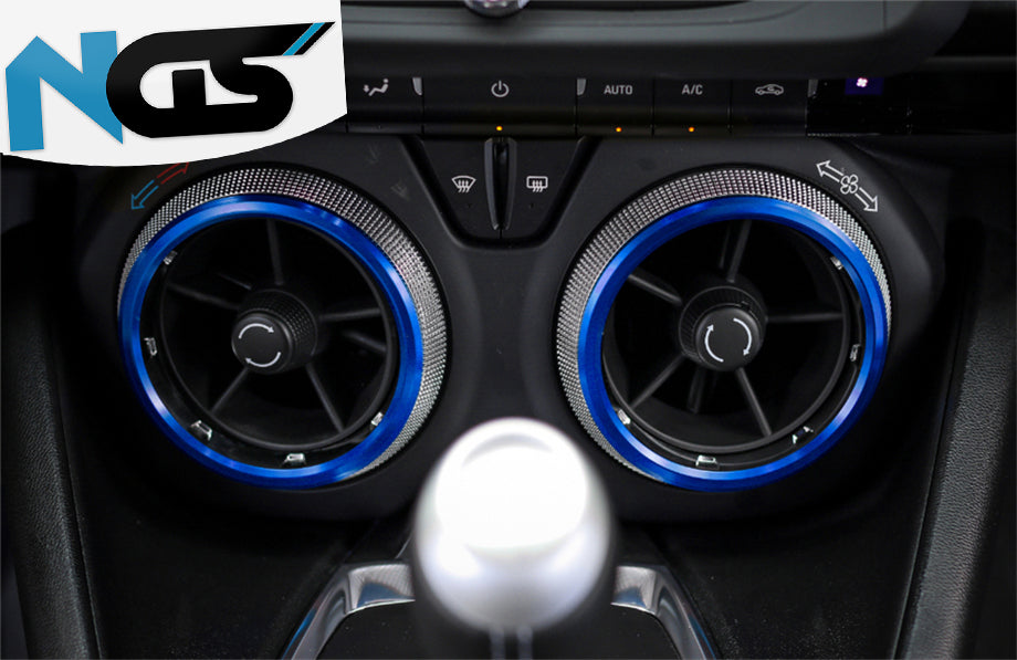 2016 - 24 Camaro Red/Blue Aluminum Air Vent Bezel Rings