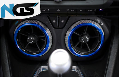 2016 - 24 Camaro Red/Blue Aluminum Air Vent Bezel Rings