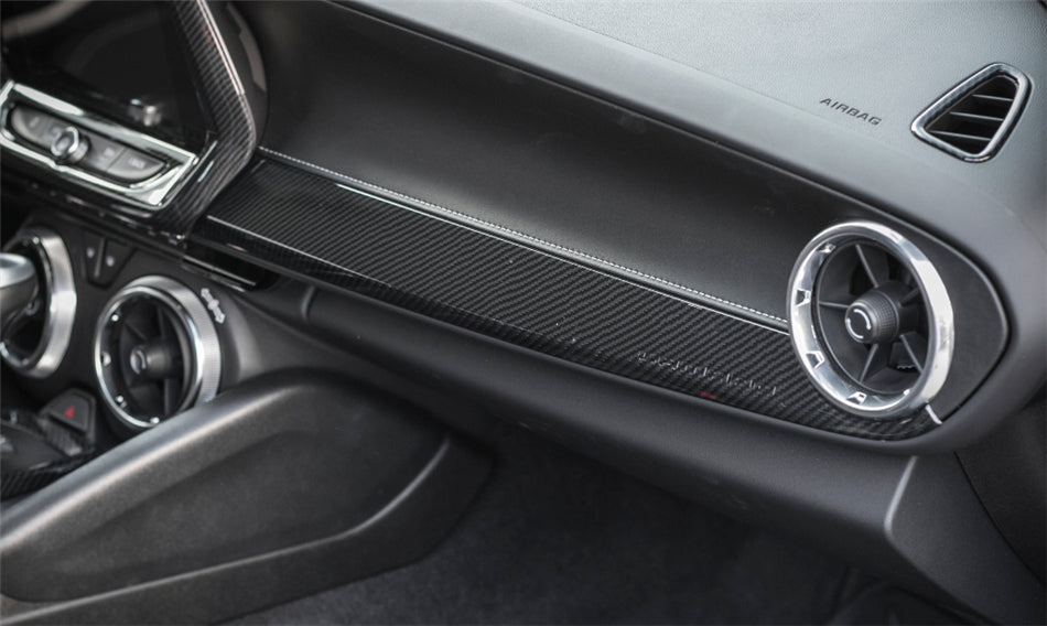 2016 - 24 Camaro Carbon Fiber Co-Pilot Dashboard Overlay Trim Cover