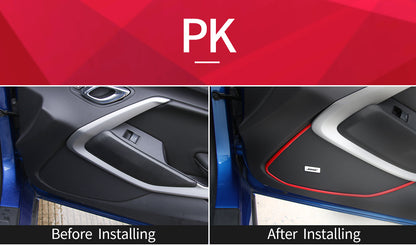 2016 - 24 Camaro Carbon Fiber/Colored Speaker Door Trim | Carbon Fiber / Red