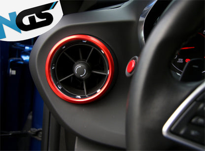 2016 - 24 Camaro Red/Blue Aluminum Air Vent Bezel Rings